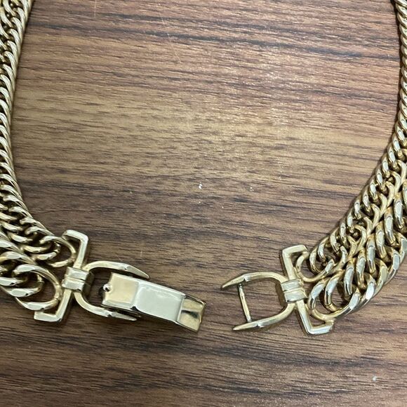 Vintage Signed Sperry Chunky Curb Chain Goldtone Choker Necklace. Circa 1950’s. - Picture 6 of 6